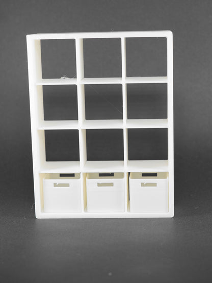 1:12 Scale Dolls House Miniature - IKEA-Inspired KALLAX 3x4 Shelving Unit