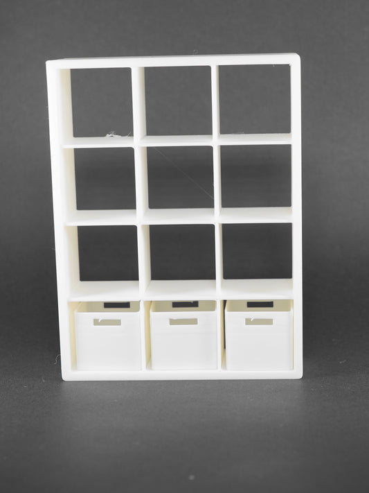 1:12 Scale Dolls House Miniature - IKEA-Inspired KALLAX 3x4 Shelving Unit