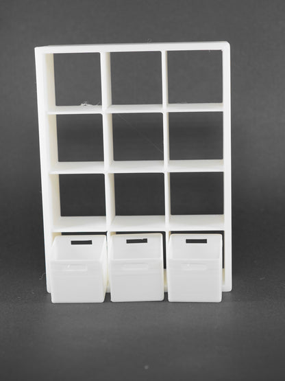1:12 Scale Dolls House Miniature - IKEA-Inspired KALLAX 3x4 Shelving Unit