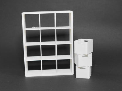 1:12 Scale Dolls House Miniature - IKEA-Inspired KALLAX 3x4 Shelving Unit