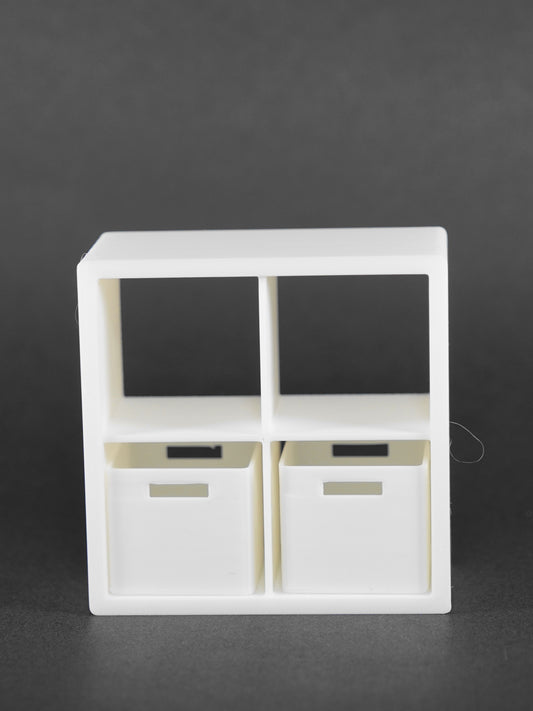1:12 Scale Dolls House Miniature - IKEA-Inspired KALLAX 2x2 Shelving Unit
