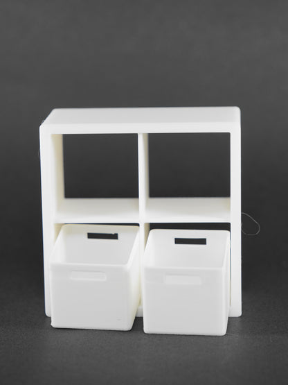 1:12 Scale Dolls House Miniature - IKEA-Inspired KALLAX 2x2 Shelving Unit