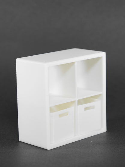 1:12 Scale Dolls House Miniature - IKEA-Inspired KALLAX 2x2 Shelving Unit