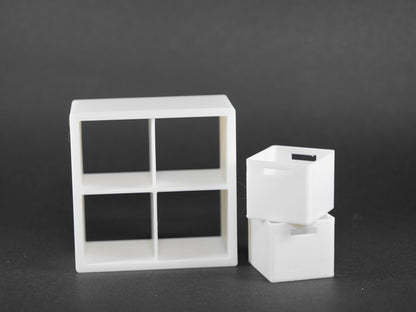 1:12 Scale Dolls House Miniature - IKEA-Inspired KALLAX 2x2 Shelving Unit